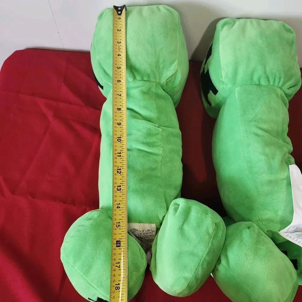 Lot of 2 Minecraft Creeper Plush 18” Large Pillow Stuffed Animal Mojang Green
